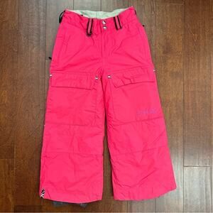 Bonfire Snowboarding Company Kids Pink and Black Snow Pants, Size Small